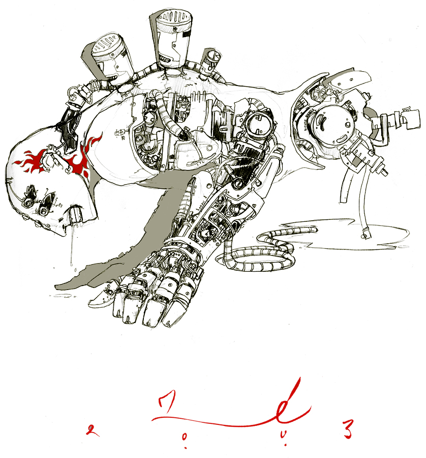 838x900 Bio Mechanical Sketch - Mechanical Sketch