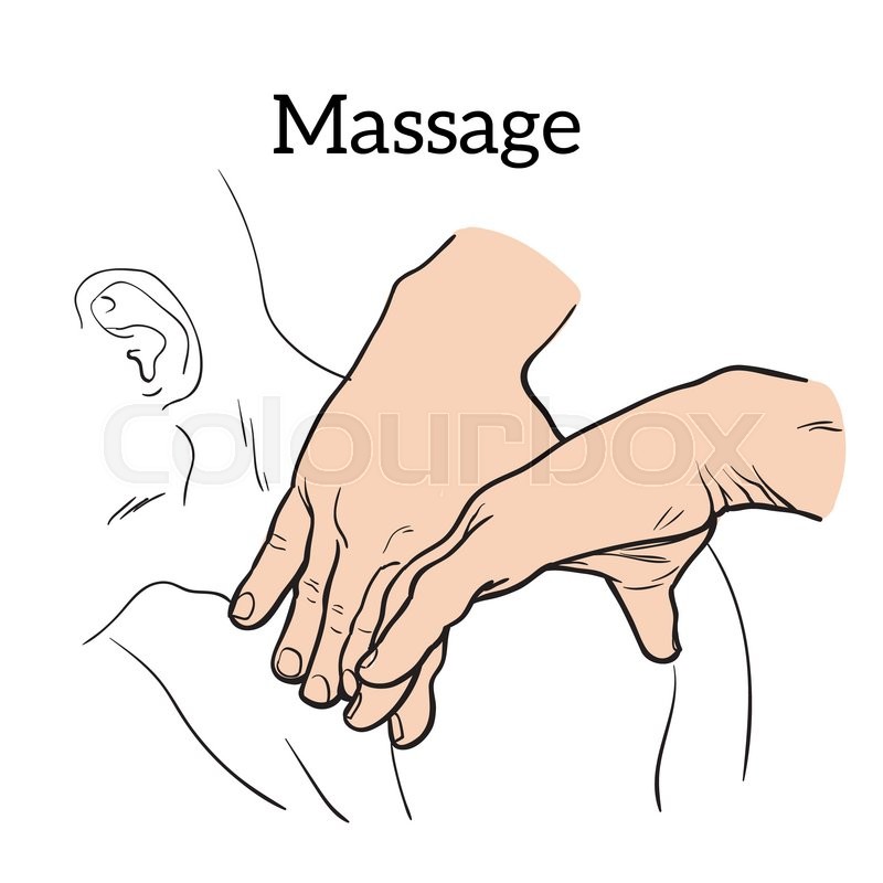 800x800 Hands To Body Massage, Sketch Illustration On White Background - Medical Body Sketch