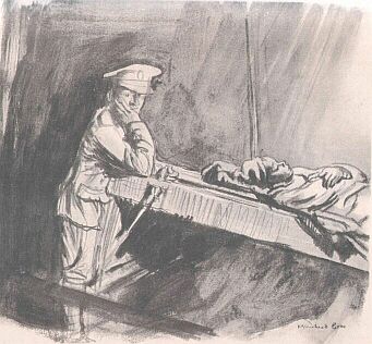 341x316 Embarking The Wounded Ww1 Sketches Of Muirhead Bone Medical - Medical Sketches