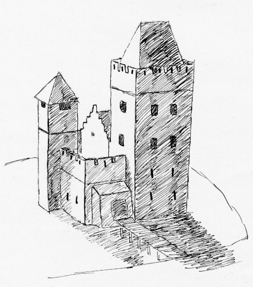507x576 Drawn Bulding Medieval Castle - Medieval Castle Sketch