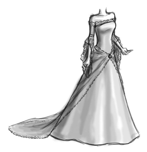 600x621 I Really Like The Lines Of This One. Haha, Who Knows Someday I - Medieval Dress Sketches