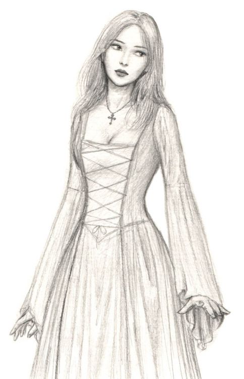 484x750 Medieval Dress Tumblr, This Reminds Me A Bit Of Lia, Without Her - Medieval Dress Sketches