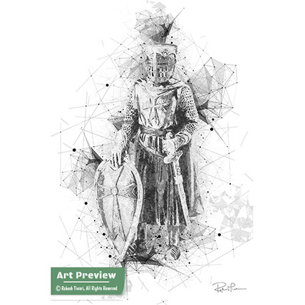 428x428 Medieval Knight 6 Gift Geometric Artwork Online - Medieval Knight Sketch
