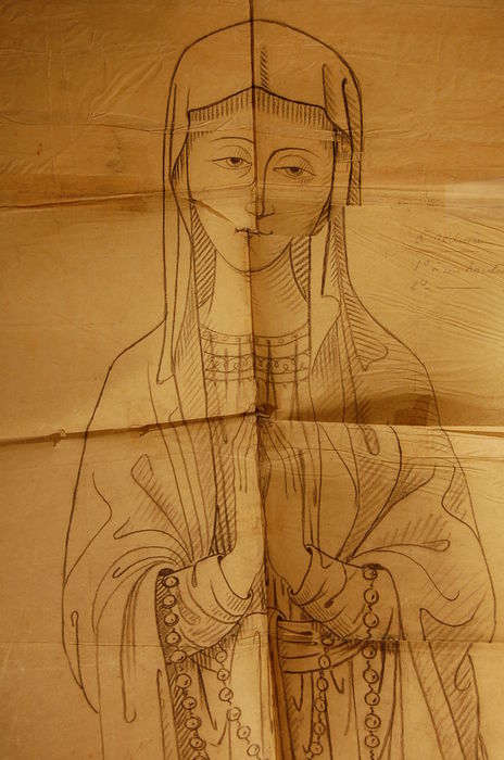 464x700 Old Map With Religious Amp Medieval Sketches - Medieval Sketches