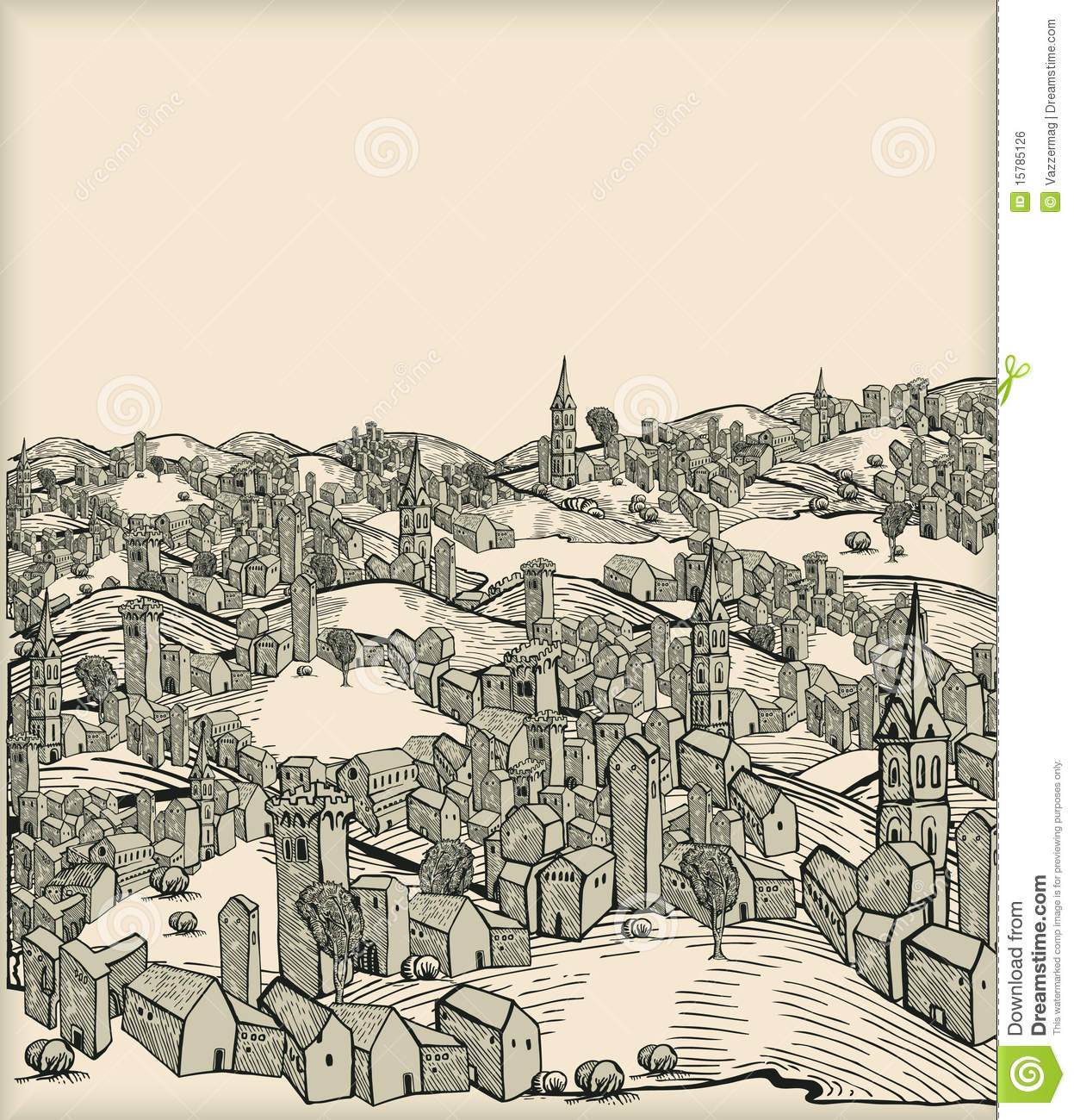 1247x1300 Collection Of Medieval Landscape Drawing High Quality, Free - Medieval Town Sketch