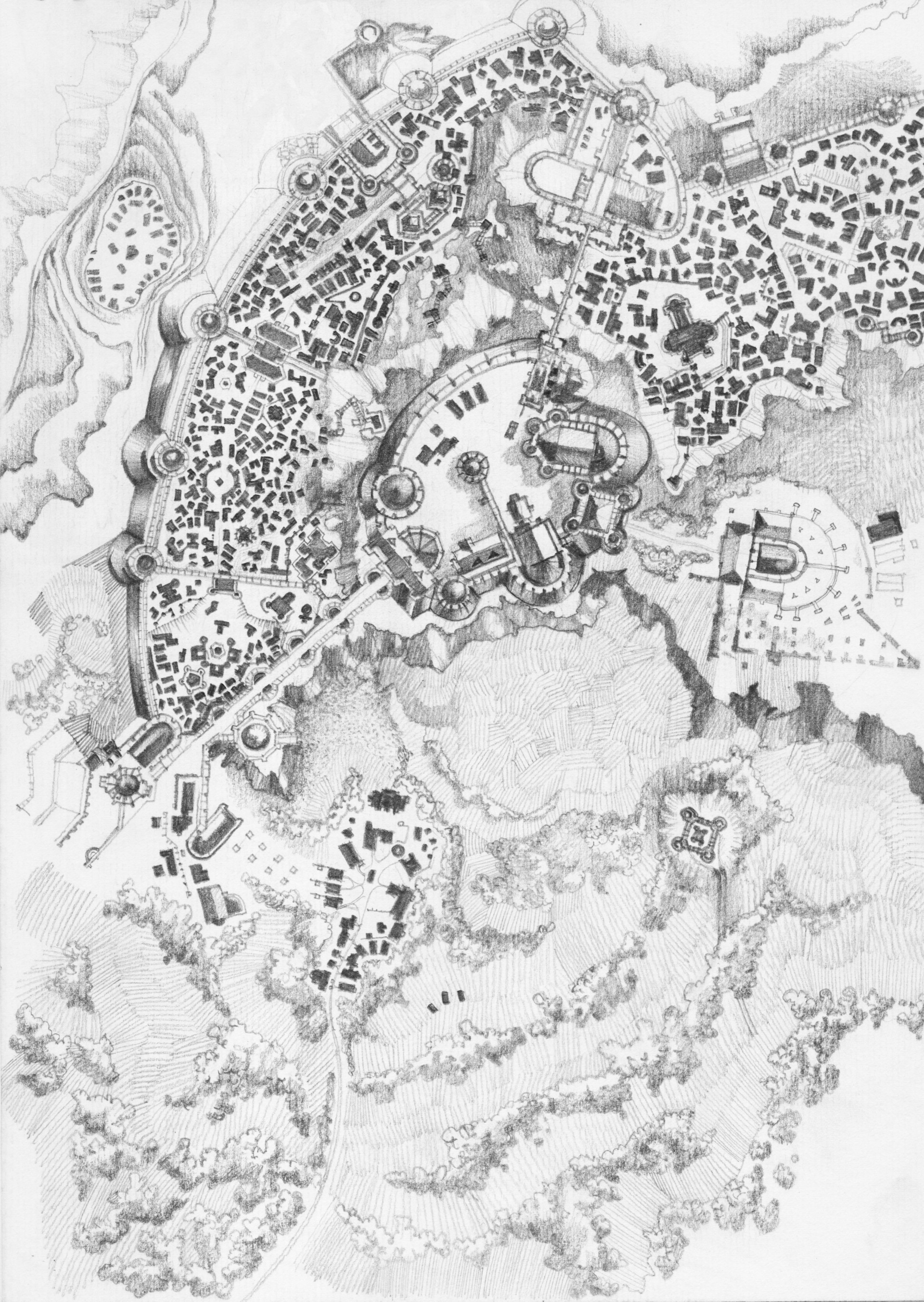 1920x2706 Matthew Shkurupiy - Medieval Town Sketch