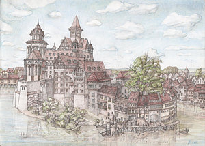 300x214 Medieval Town Drawings Fine Art America - Medieval Town Sketch