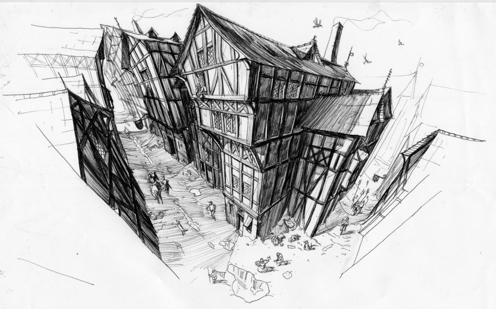 1024x638 Medieval City. By Rufus Jr - Medieval Town Sketch