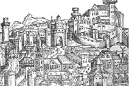 450x300 Town Drawing - Medieval Town Sketch
