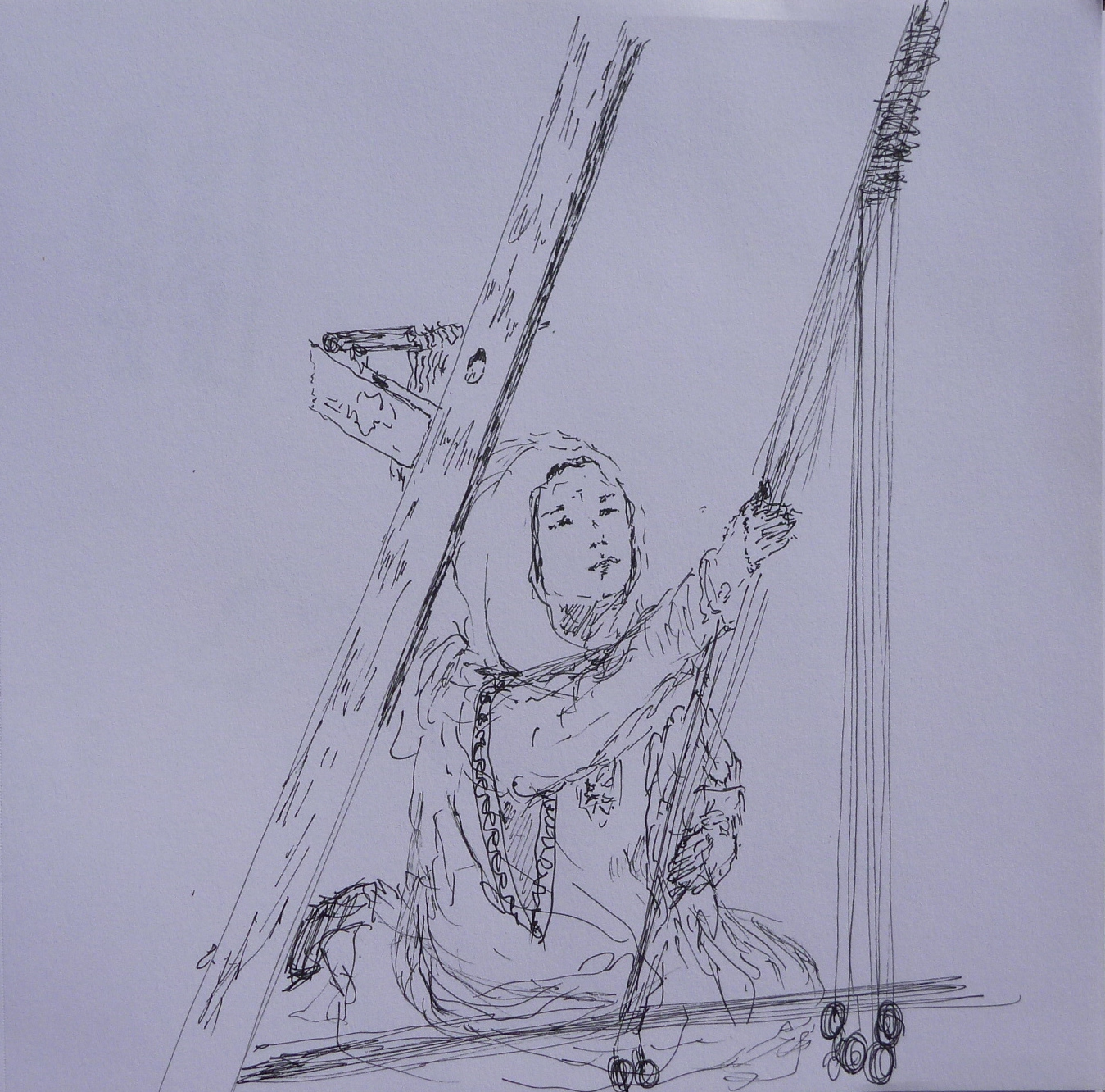 1349x1332 Sew Chicken Sketching - Medieval Village Sketch