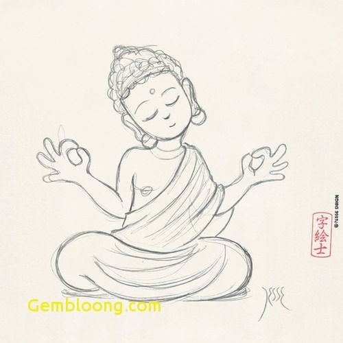 500x500 Inspirational Meditation Drawing - Meditation Sketch