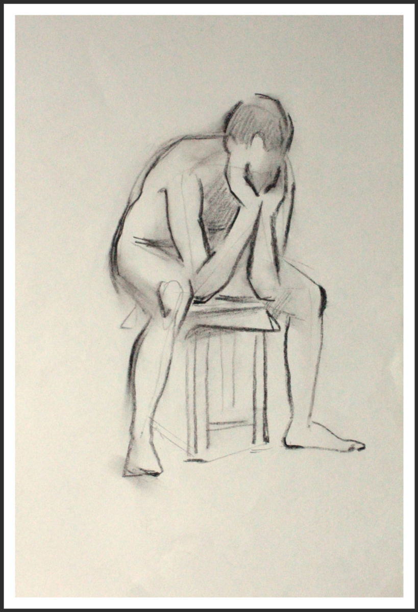 819x1200 Meditation (Sketch Of Model) By Maria Alekseevna Shiryaeva - Meditation Sketch