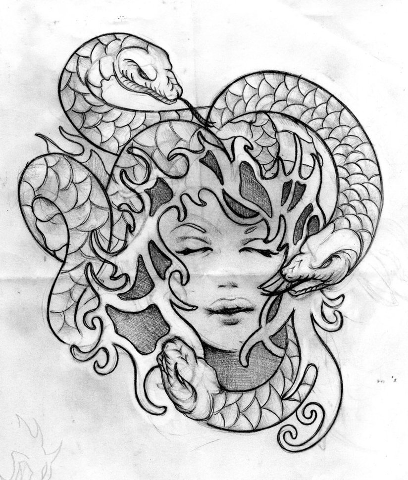 824x970 Medusa Sketch By Mr - Medusa Sketch