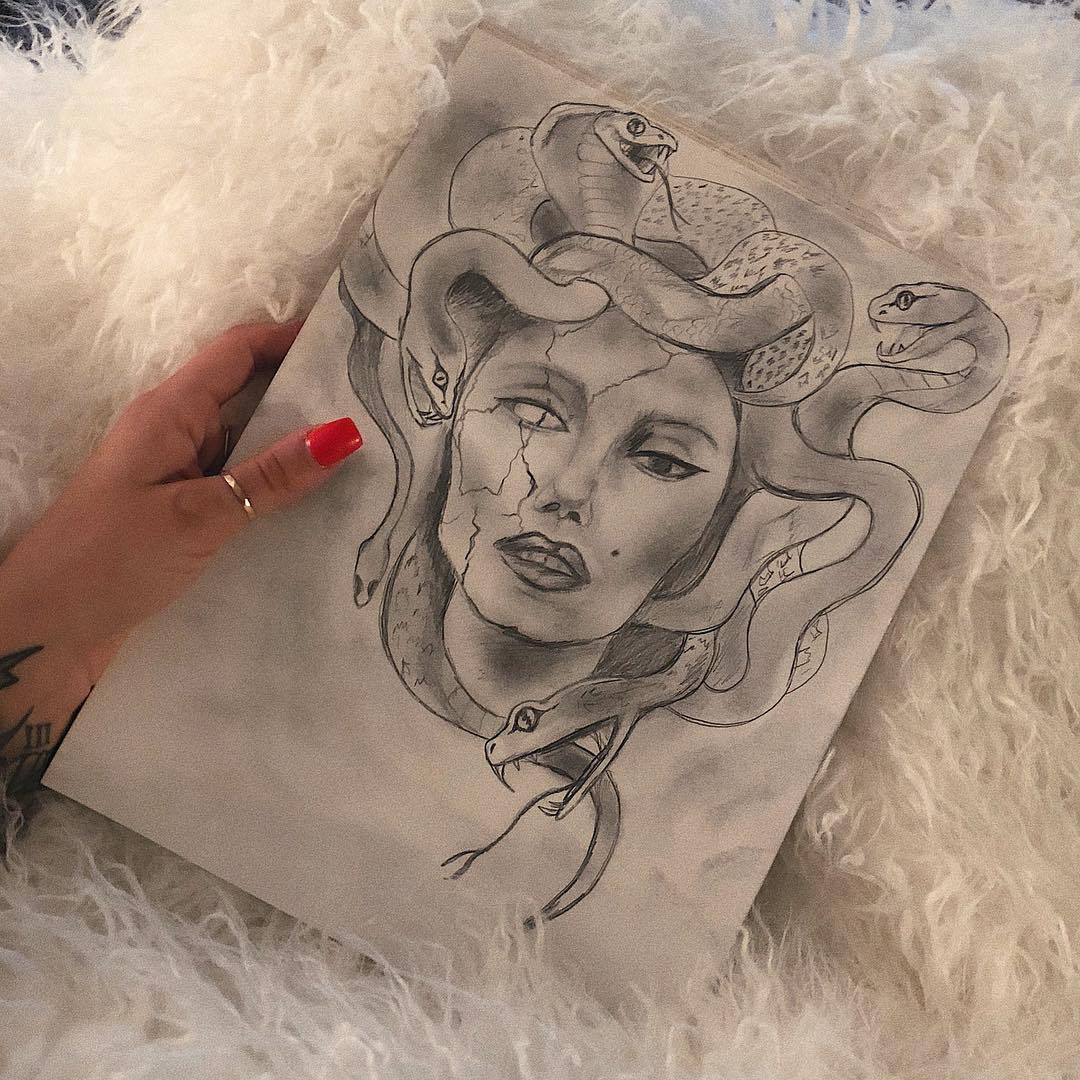 1080x1080 Medusa Sketch Draw Sketching On Instagram - Medusa Sketch