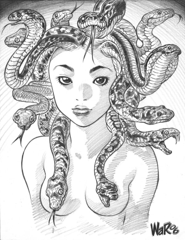 600x777 Medusa Con Sketch By Adamwarren - Medusa Sketch