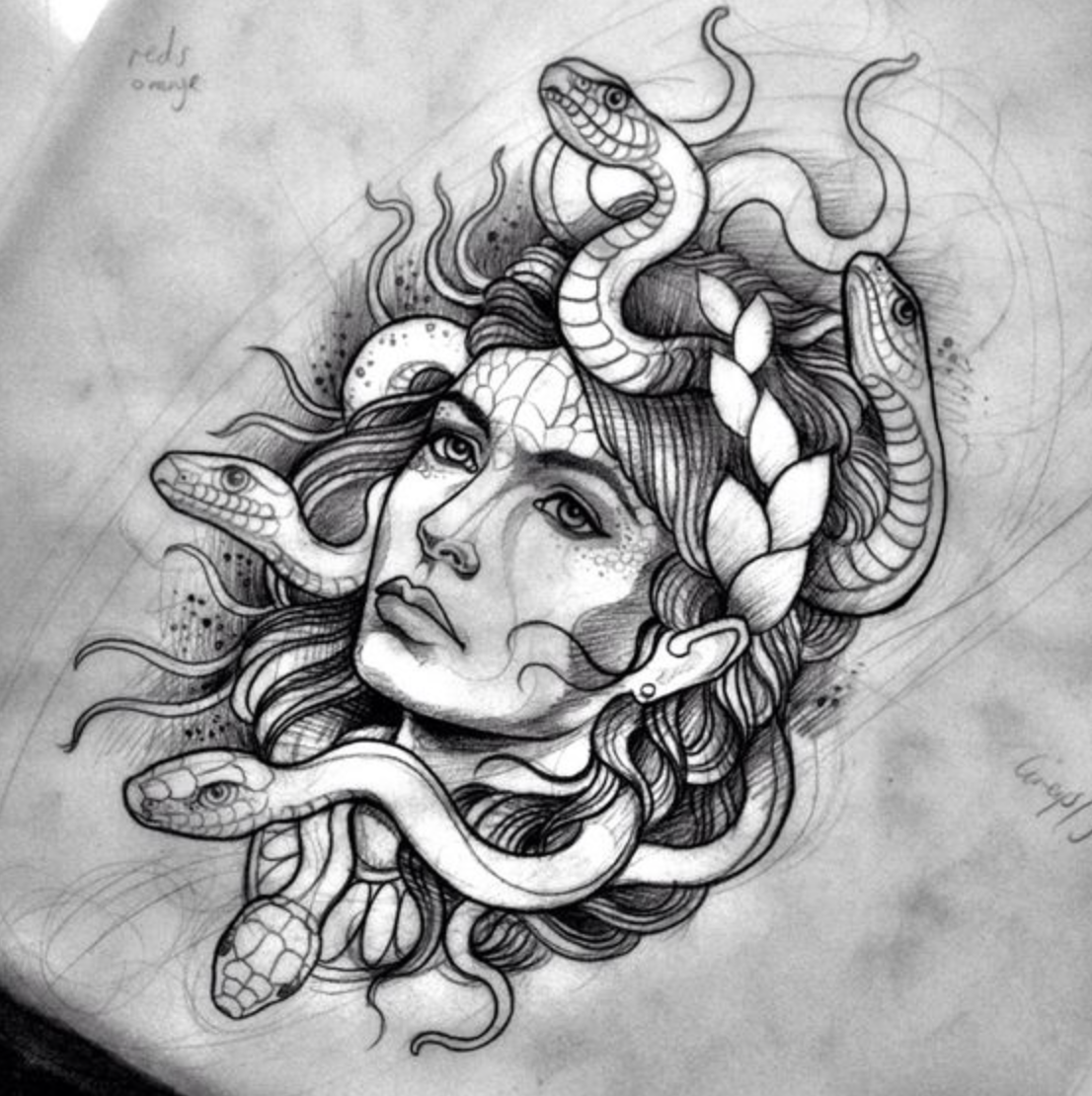 1106x1110 Medusa Tattoo Tattoos Ideas Tattoos, Medusa Tattoo - Medusa Tattoo Sketch