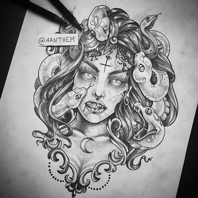 640x640 Pin By Thiago Melo On Tattoos Tattoo And Tatting - Medusa Tattoo Sketch