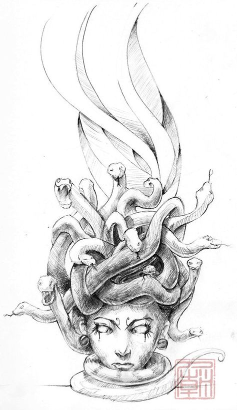 474x821 The 30 Best Fore Arm Medusa Tattoo Sketches Images - Medusa Tattoo Sketch