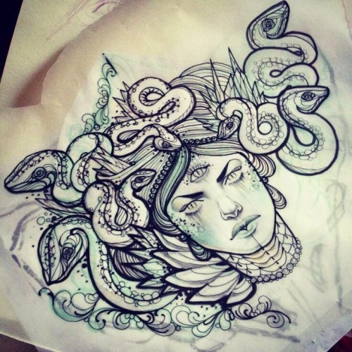 500x500 Medusa Tattoo Sketch Tumblr - Medusa Tattoo Sketch