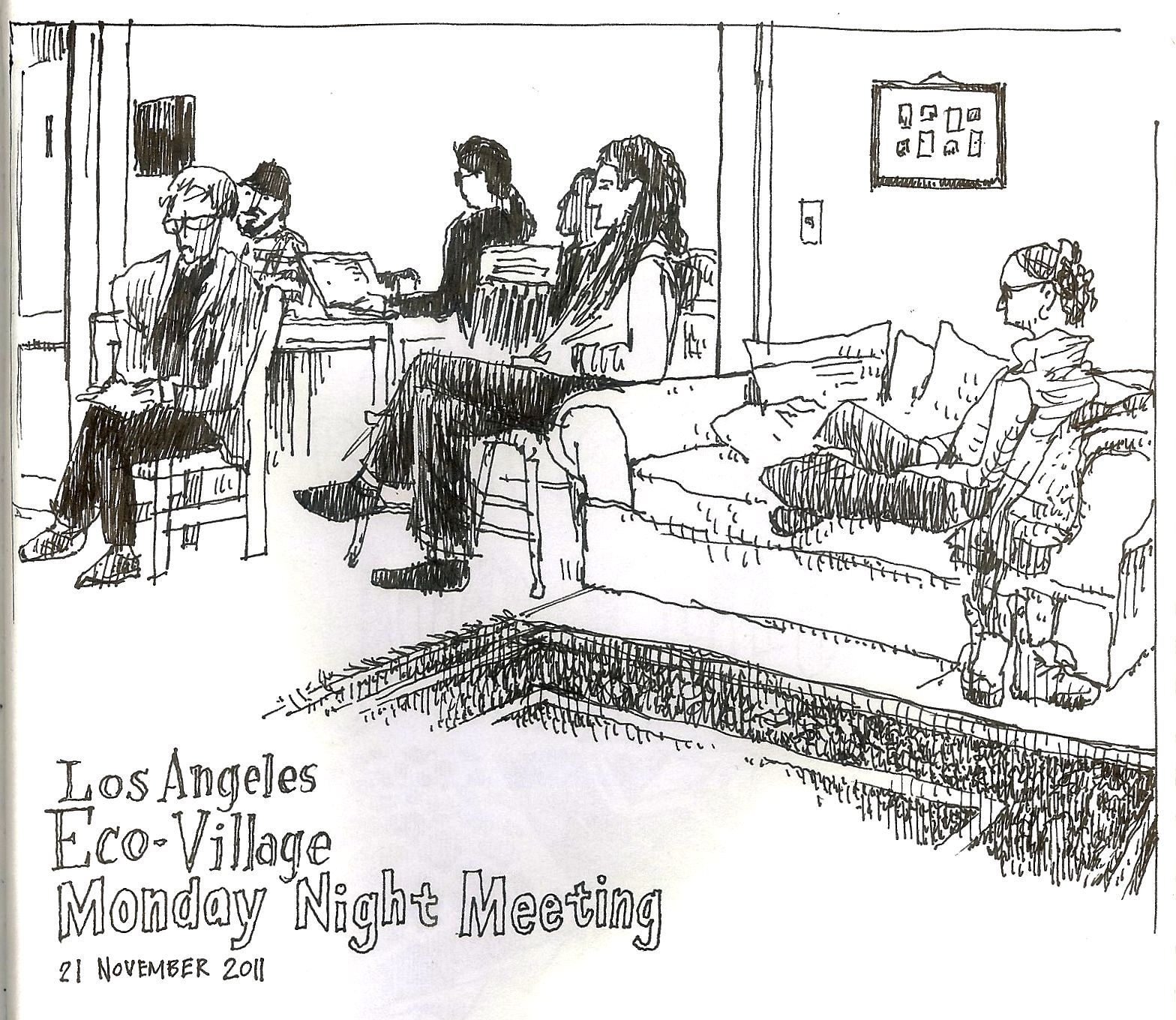 1568x1360 Monday Meeting Sketch Los Angeles Eco Village - Meeting Sketch