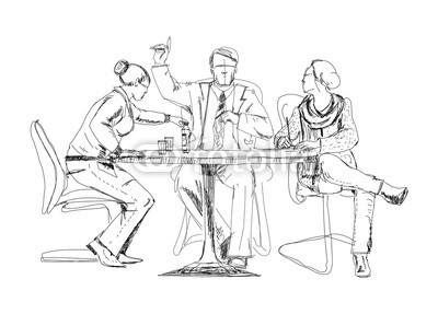 400x287 Silhouettes Of Successful Business People Working On Meeting - Meeting Sketch