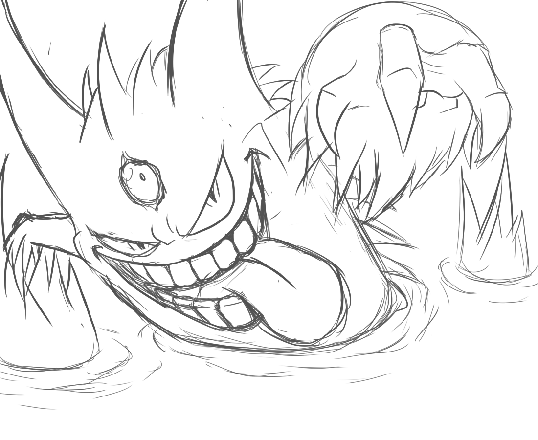 1100x900 Mega Gengar Sketch Weasyl - Mega Sketch