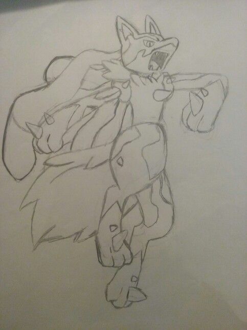483x644 Mega Lucario Pencil Sketch Pokemon Drawings, My - Mega Sketch