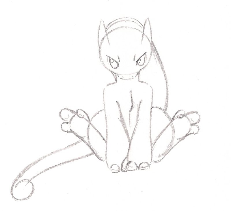 800x730 Mega Mewtwo Y (Sketch) By Mira Lamai - Mega Sketch