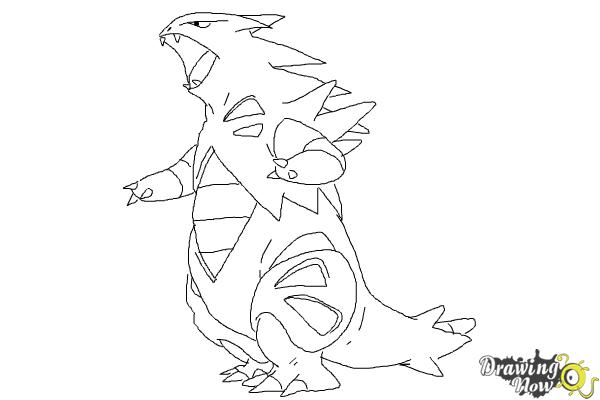 600x400 How To Draw Mega Tyranitar From Pokemon X Amp Y - Mega Sketch