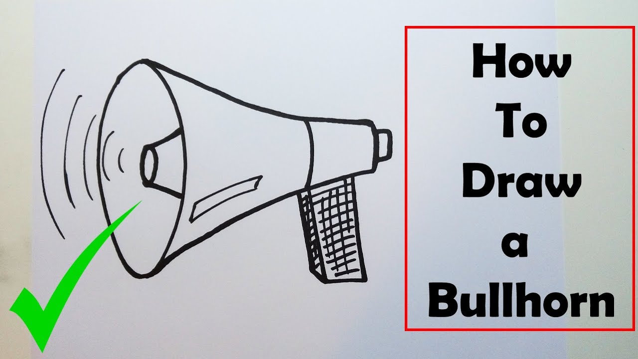1280x720 How To Draw A Bullhorn - Megaphone Sketch