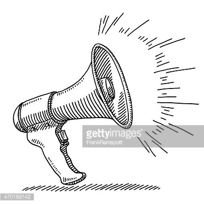 415x415 Loud Announcement Megaphone Drawing Stock Vectors - Megaphone Sketch
