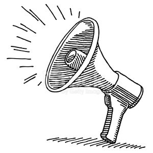 300x300 Megaphone Drawing Stock Vectors - Megaphone Sketch