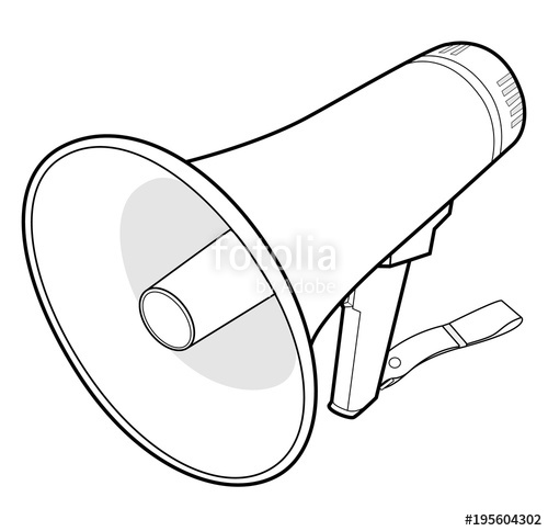 500x484 Megaphone Speaker Vector Illustration Flat Sketches Template - Megaphone Sketch