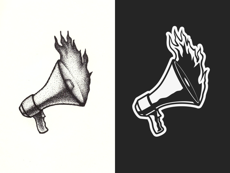 800x600 Megaphone By Artur Martynowski - Megaphone Sketch