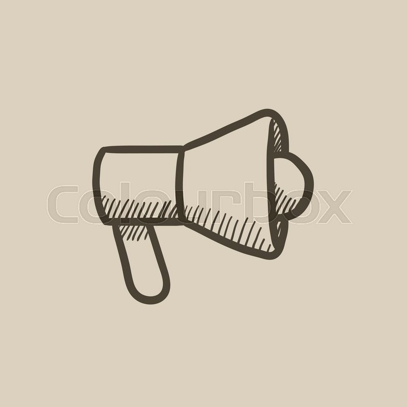 800x800 Megaphone Vector Sketch Icon Isolated On Background. Hand Drawn - Megaphone Sketch
