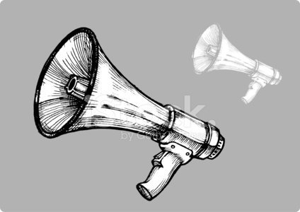 424x300 Sketch Bullhorn Stock Vectors - Megaphone Sketch