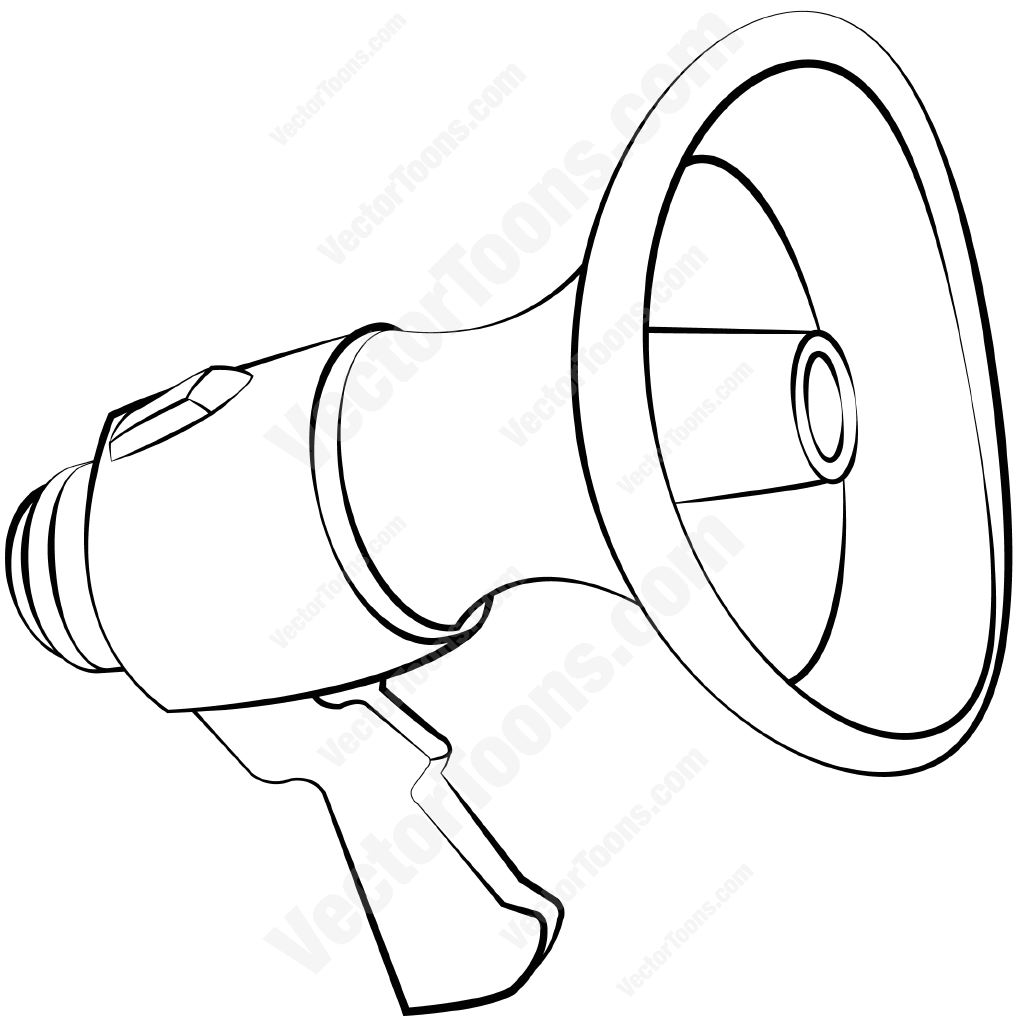 1024x1016 Sketch Clipart Megaphone - Megaphone Sketch