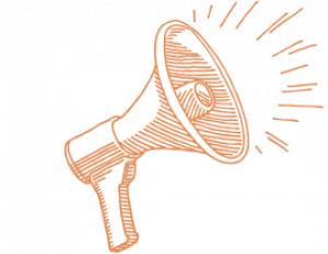 300x233 Sketch Man Clipart - Megaphone Sketch