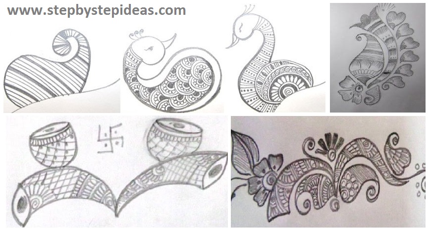 866x468 Pencil Sketch Of Simple Henna Mehndi Designs - Mehndi Sketch