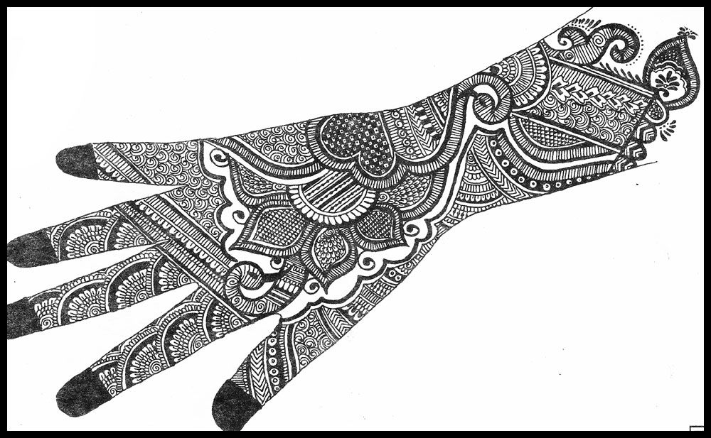 1000x617 Pictures Mehndi Sketches For Hands, - Mehndi Sketch