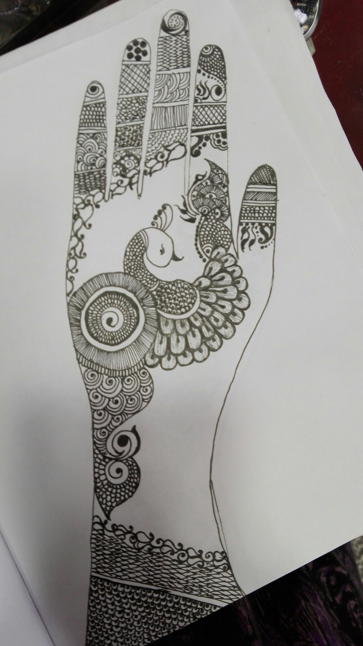 1168x2080 Drawn Mehndi Pencil Sketch - Mehndi Sketch