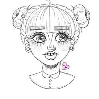 320x322 Lineart, Digital Sketch Of Melanie Martinez. - Melanie Martinez Sketch