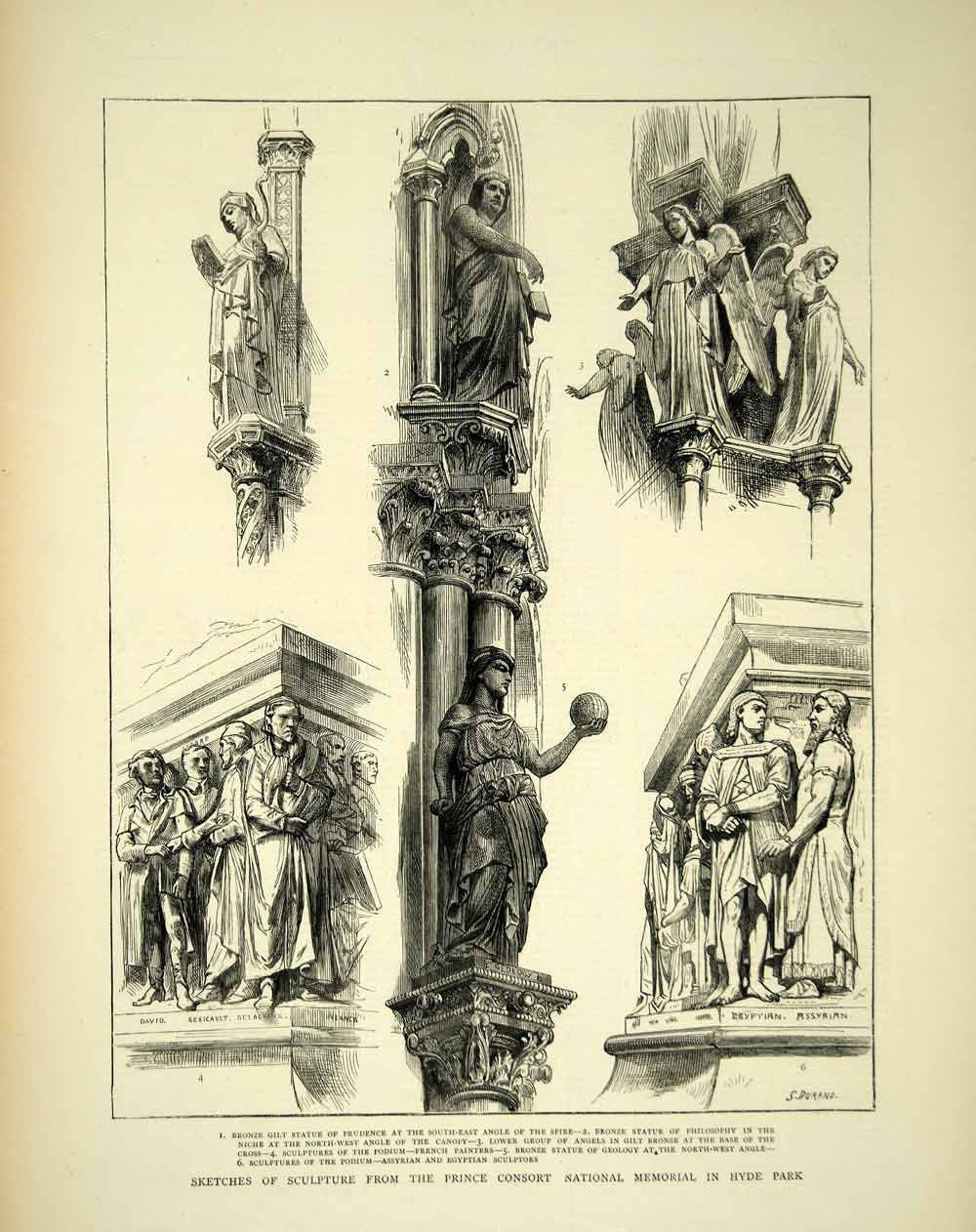 1000x1262 1872 Wood Engraving G Durand Art Sculpture Prince Consort Memorial - Memorial Sketches