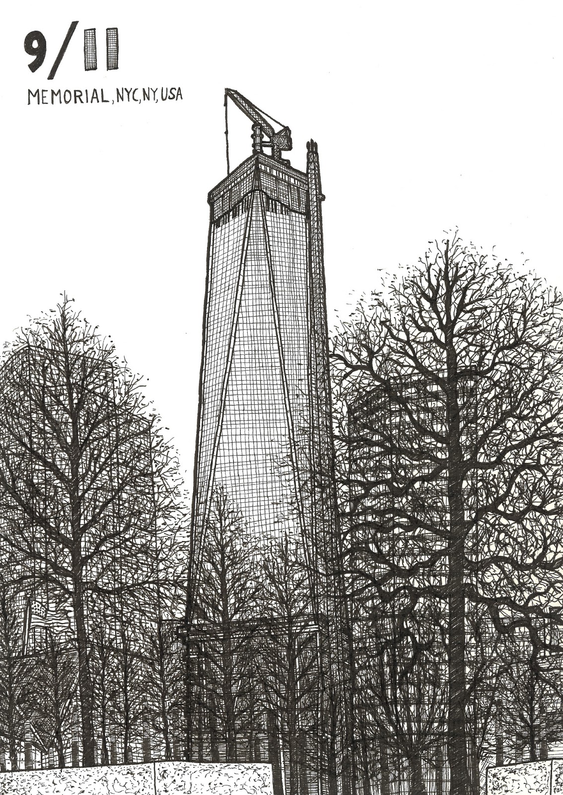 1134x1600 Urban Sketchers Washington Dc 911 Memorial Nyc - Memorial Sketches