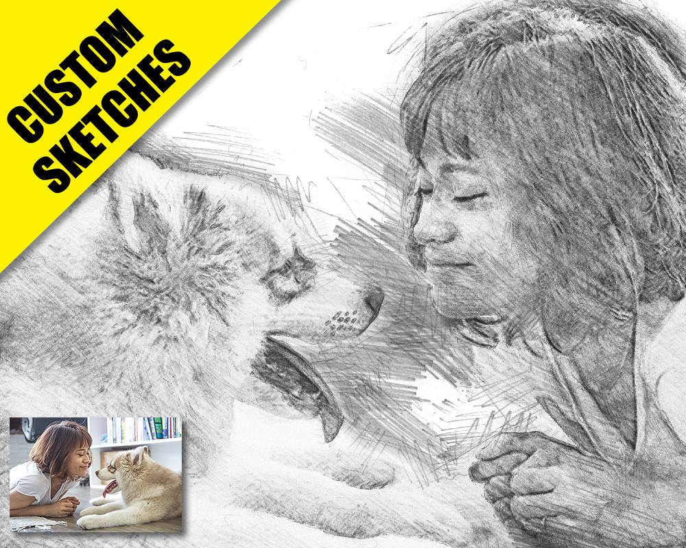 1000x800 Custom Gift For Mom Gift For Grandma Grandparents Gifts Girlfriend - Memorial Sketches