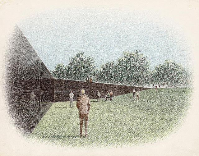 640x502 Early Sketches Of The Vietnam Memorial - Memorial Sketches