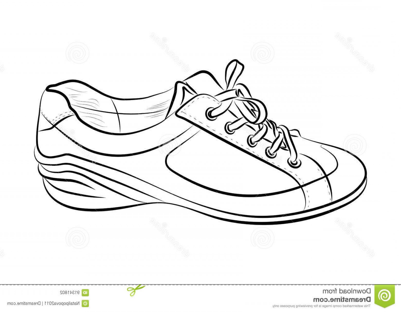 1560x1213 Hand Drawn Sketch Sport Shoes Sneakers Summer Vector Stock - Men Shoes Sketch