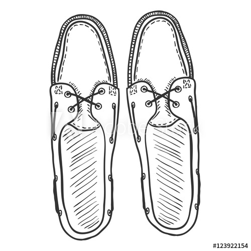 500x500 Vector Sketch Illustration - Men Shoes Sketch