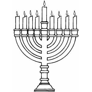 300x300 Jewish Menorah Coloring Page - Menorah Sketch