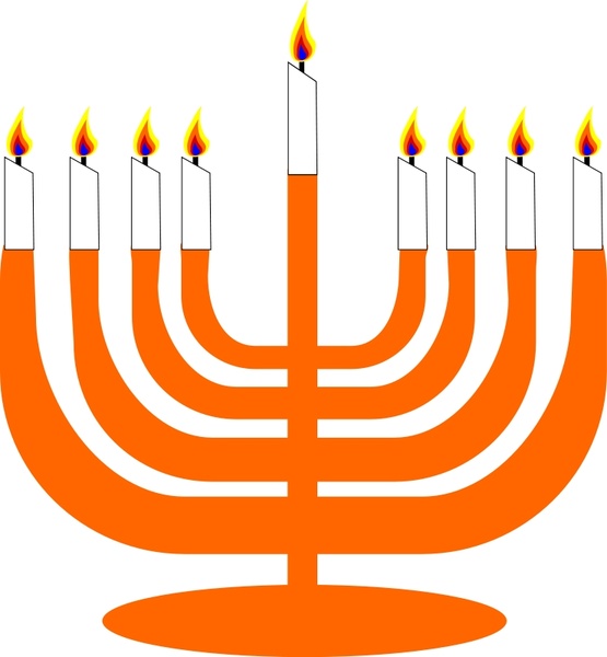 555x600 Simple Menorah For Hanukkah With Shamash Free Vector In Open - Menorah Sketch